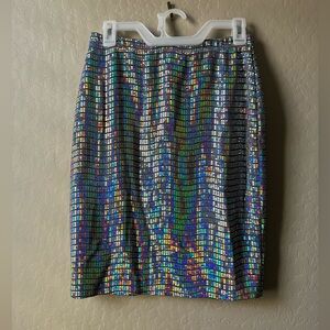 Ragdoll Metallic Disco Skirt, Size Large